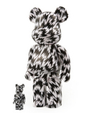 BE@RBRICK��ELEY KISHIMOTO 100���400�� WHITExBLACK